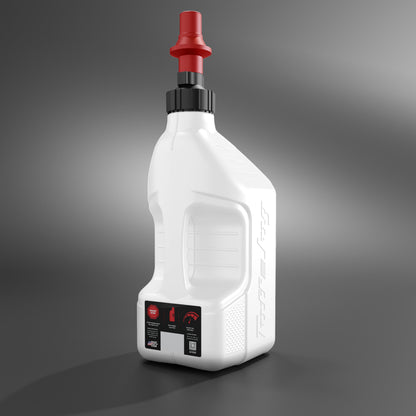 Utility Container White W/ Red Cap 2.5 Gal