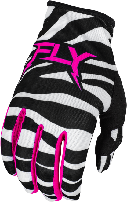 Youth Lite Uncaged Gloves Black/White/Neon Pink Yl