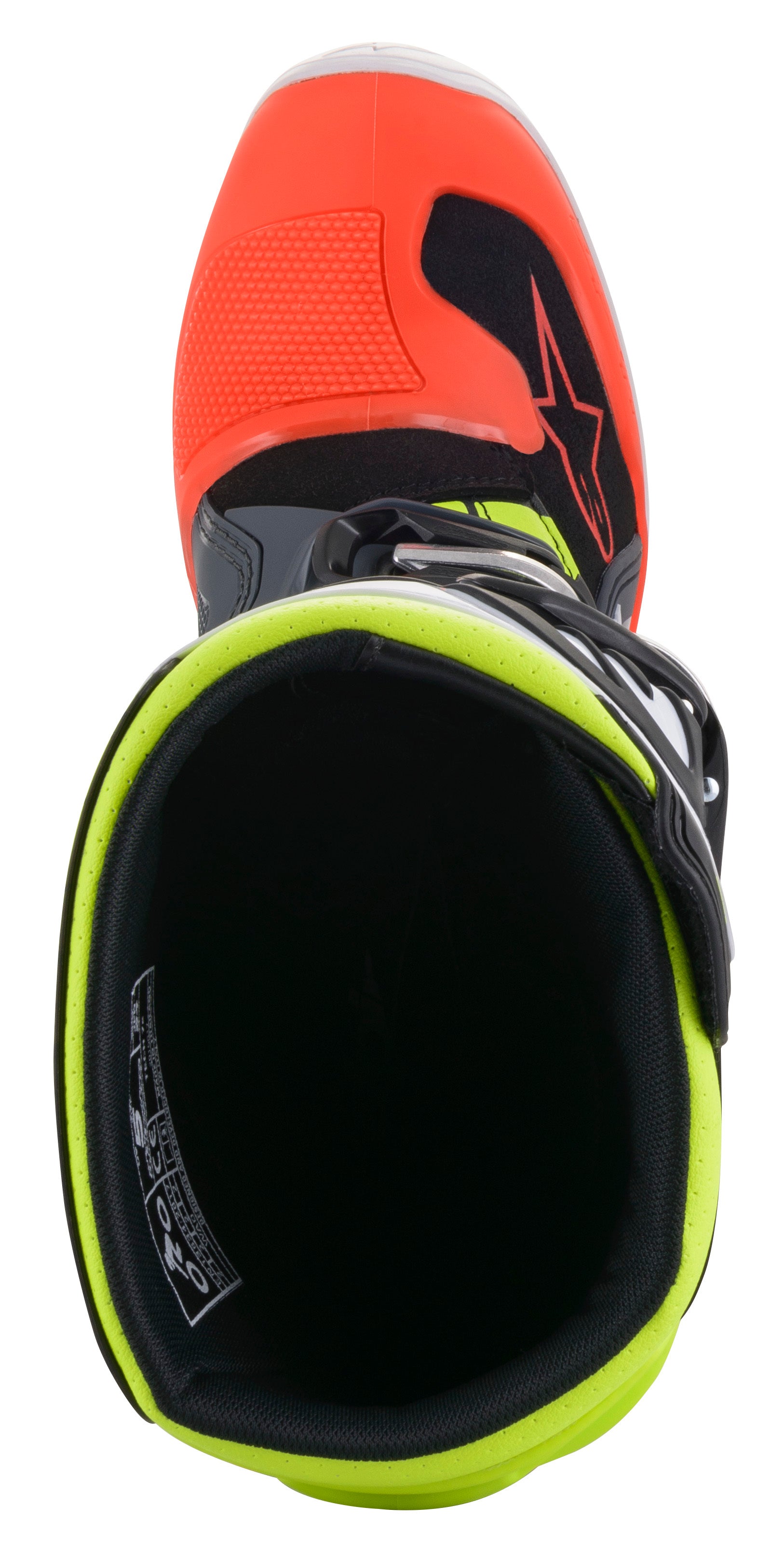 Tech 7s Boots Dark Grey/ Red Fluo/Yellow Fluo Sz 02