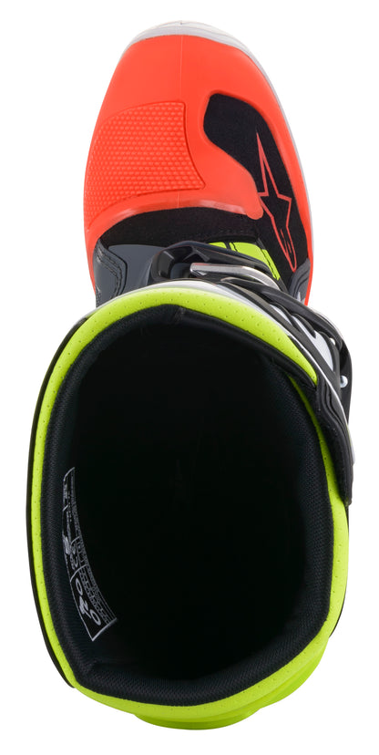 Tech 7s Boots Dark Grey/ Red Fluo/Yellow Fluo Sz 02