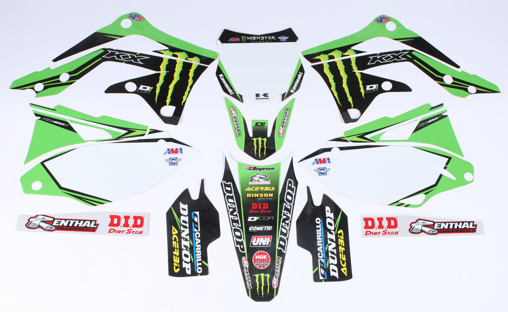 Complete Kit 16 Monster Kaw Kxf 450 13 15 Wht Bg
