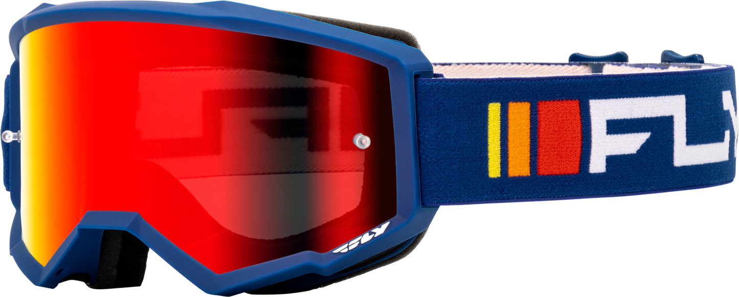 Zone Goggle Navy/White W/ Red Mirror/Smoke Lens