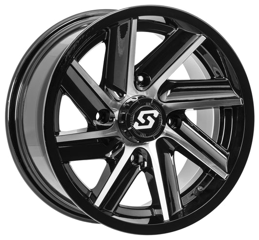 Chopper Wheel 14x7 4/110 5+2 (+10mm) Blk/Machined