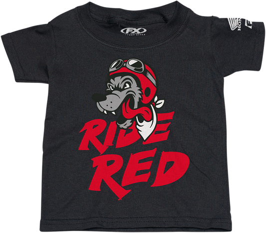 FACTORY EFFEX Toddler Honda Ride Red Wolf T-Shirt - Black - 2T 23-83320