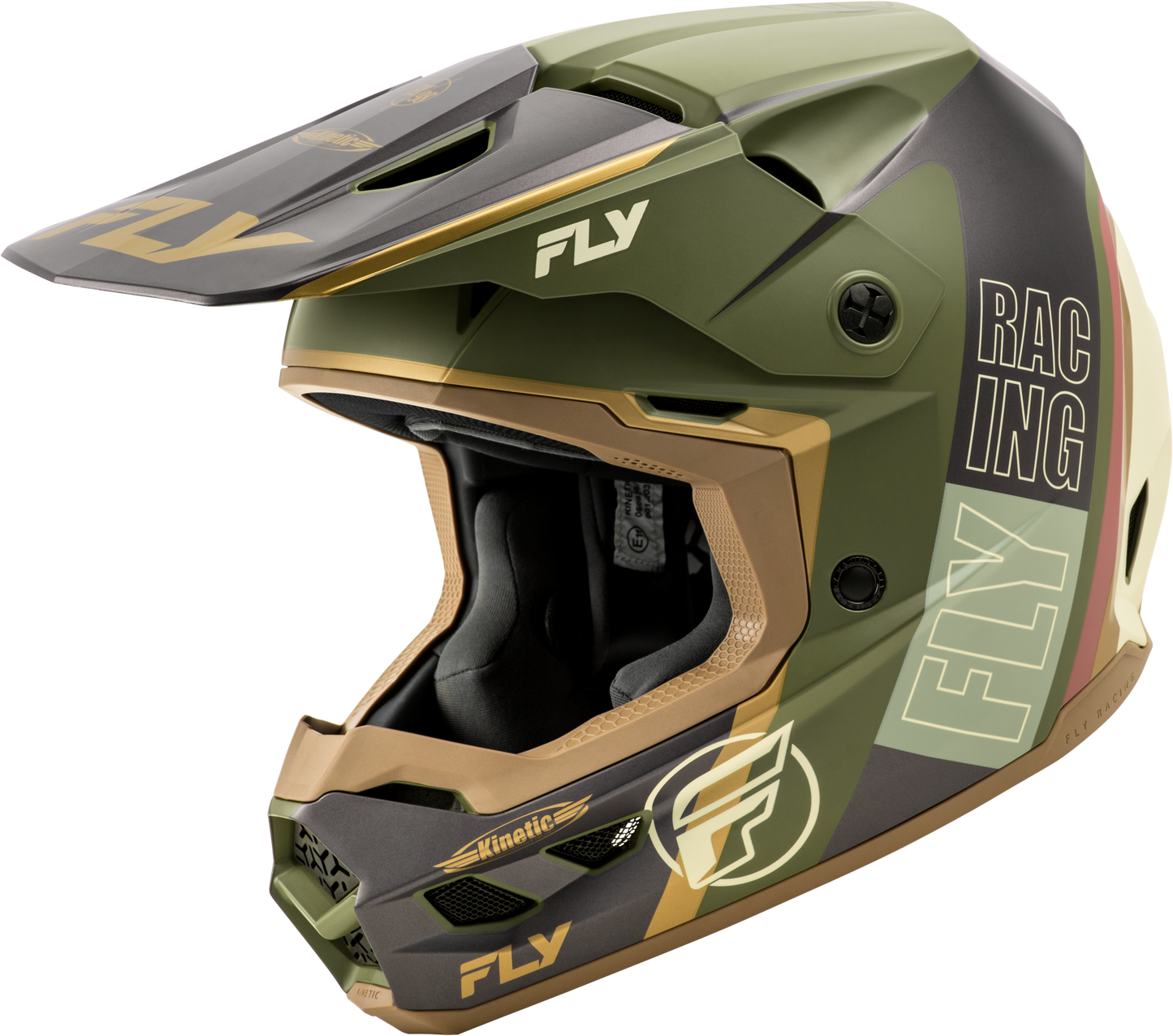 Kinetic Rally Helmet Matt Moss Gry/Khaki/Off Wht Md