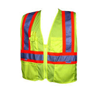 Class 2 Safety Vest "Zipper" w/Stripes