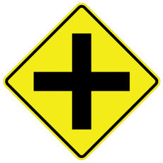 W2-1 Cross Roads Warning Sign