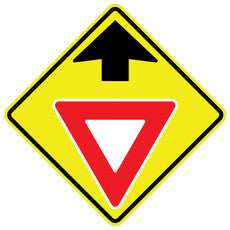 W3-2 Yield Ahead Warning Sign