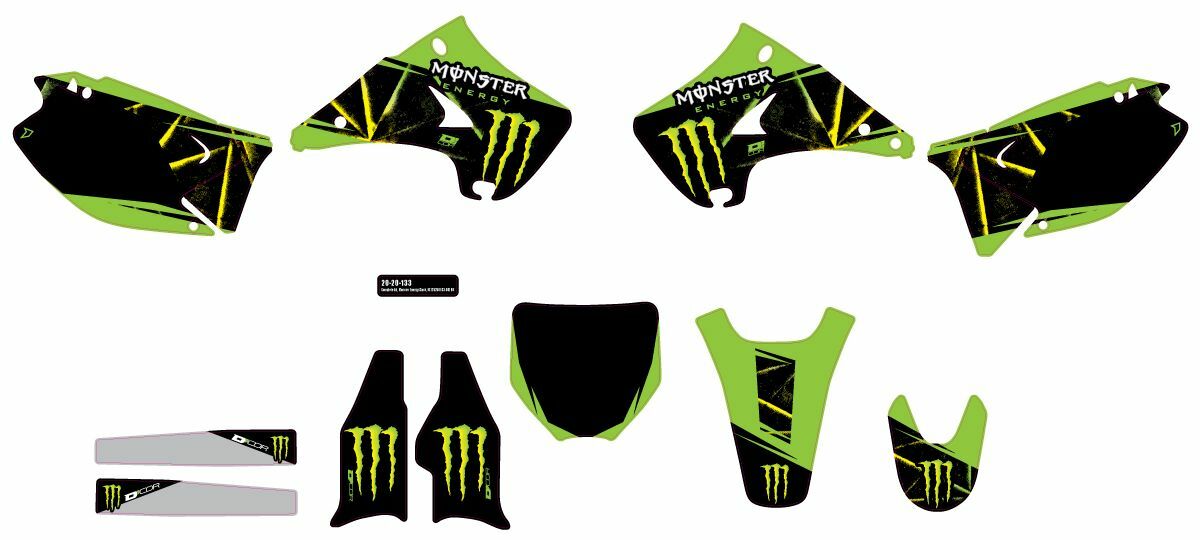 Cmplt Kit Monster Energy Slash White Bg