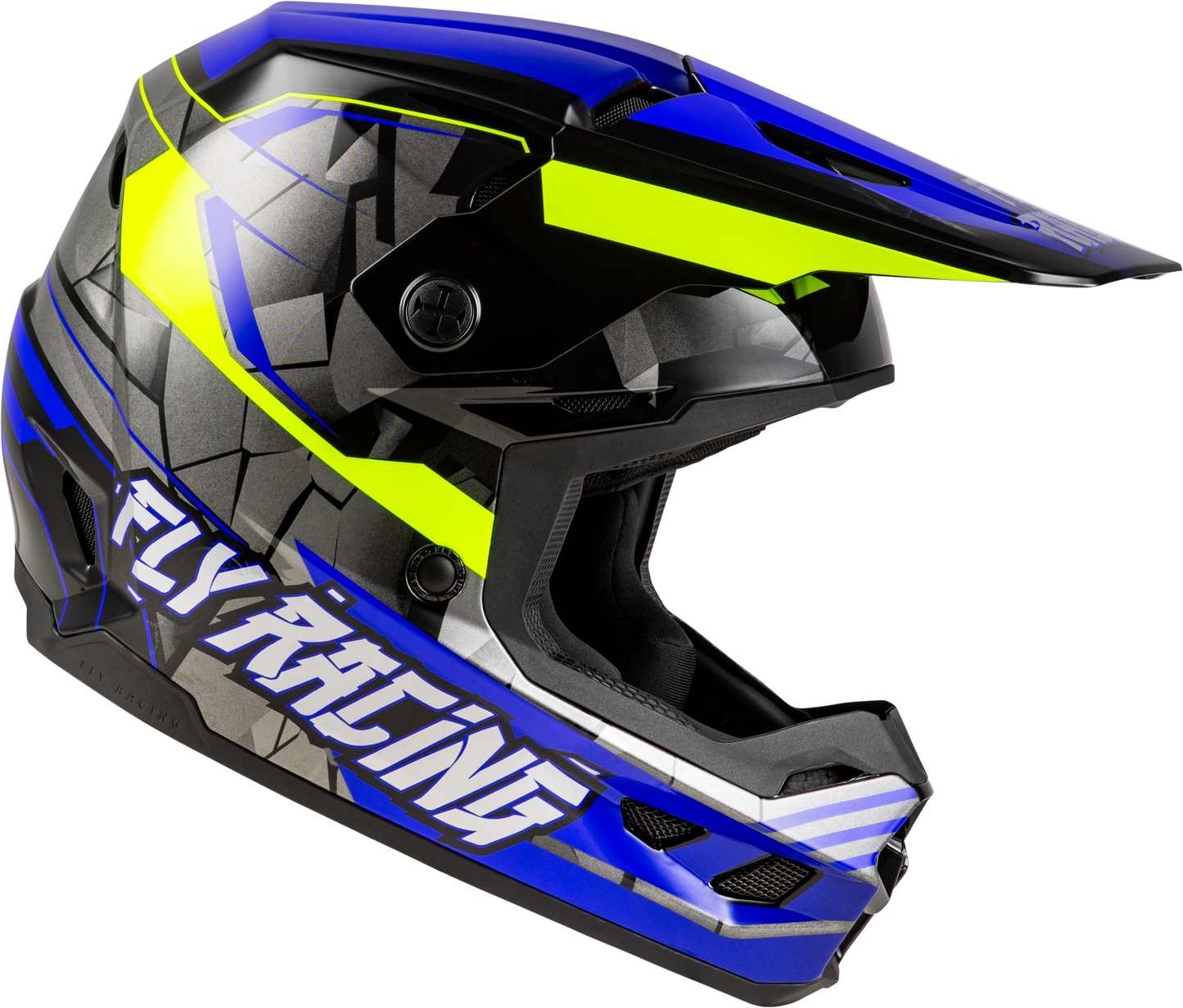 Youth Kinetic Scorched Helmet Blue/Grey/Hi Vis Yl