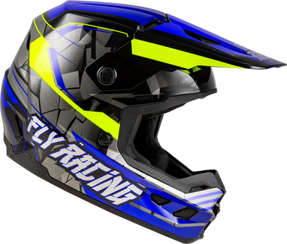 Youth Kinetic Scorched Helmet Blue/Grey/Hi Vis Yl