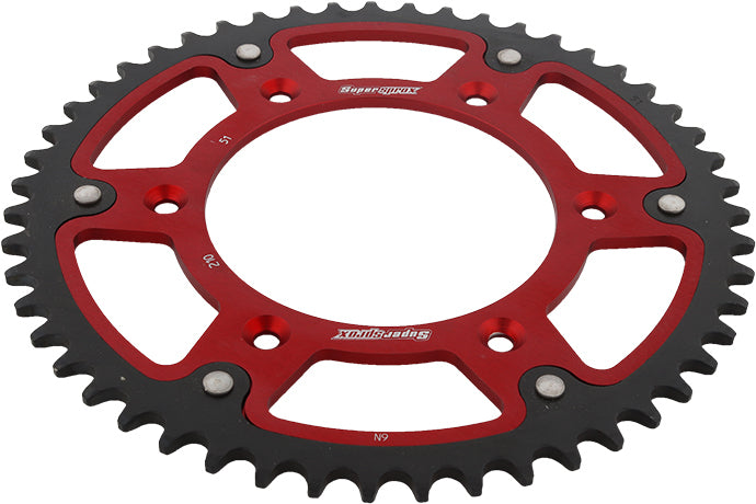 Rear Stealth Sprocket Alu/Stl 51t 520 Red Hon