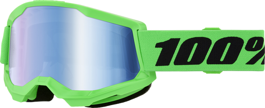Strata 2 Goggle Neon Green  Blue Mirror Lens
