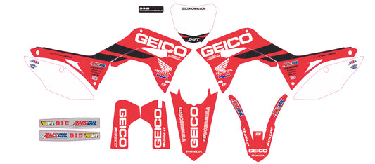 Complete Kit 19 Geico Honda Crf 450 White Bg