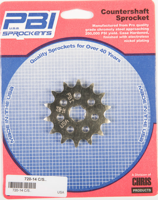 Front Cs Sprocket Steel 14t 420 Kaw/Suz/Yam