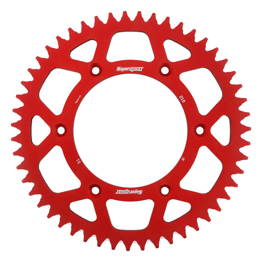 Rear Sprocket Aluminum 51t 520 Red Hon