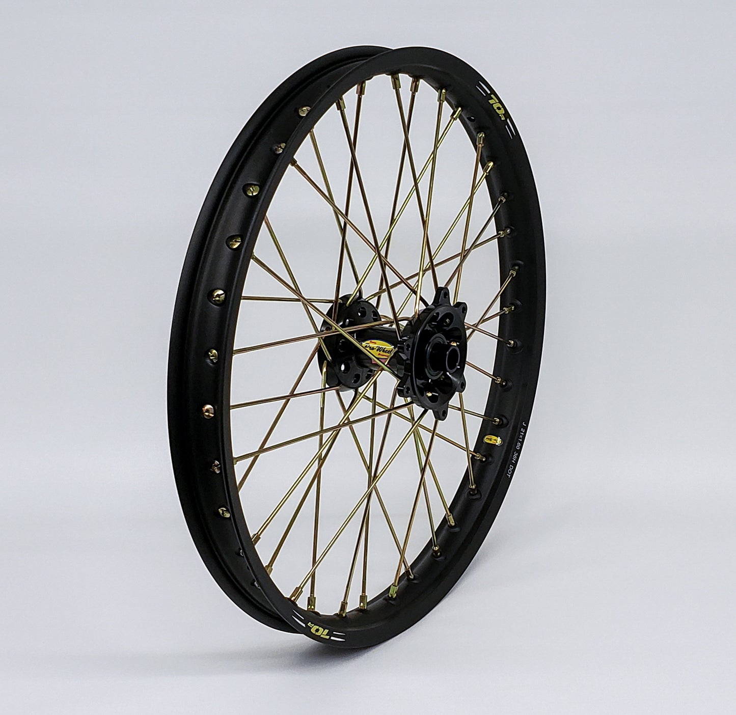 Wheel Front 1.60x21 Black Hub Blk Rim/Gld Spoke/Gld Nipple