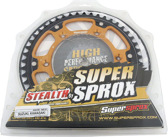 Rear Stealth Sprocket Alu/Stl 47t 520 Gld Kaw/Suz