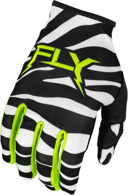 Youth Lite Uncaged Gloves Black/White/Neon Green Ys