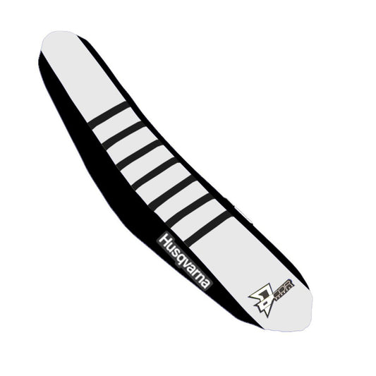 Seat Cover Black/White W/Ribs