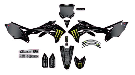 Monster Mek Lights Out Kxf 450 '16 18 Complete Graphic Kit