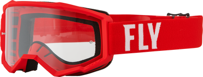 Youth Focus Goggle Red/White W/ Clear Lens