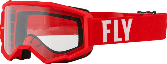 Youth Focus Goggle Red/White W/ Clear Lens