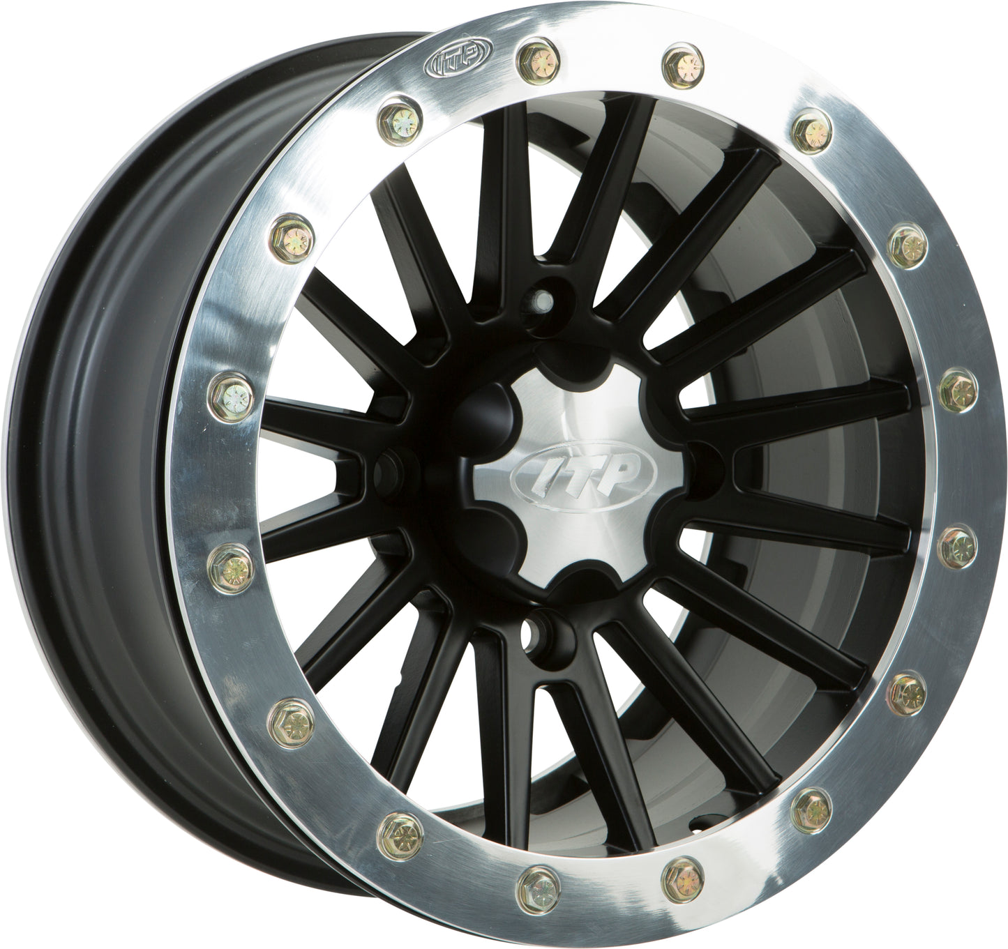 Sd Dual Bdlk 14x7 4/110 5+2 M.Blk   Polished Ring