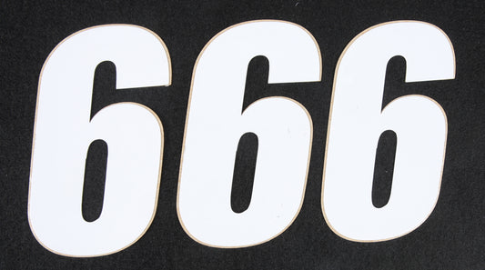 Number 6 White 4" 3/Pk