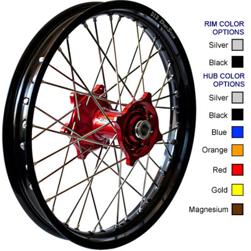 Front Wheel 1.60 X 21 Red Hub Silver Rim