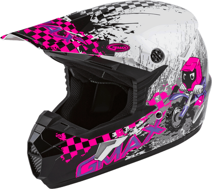 Youth Mx 46y Off Road Anim8 Helmet White/Neon Pink/Pur Yl