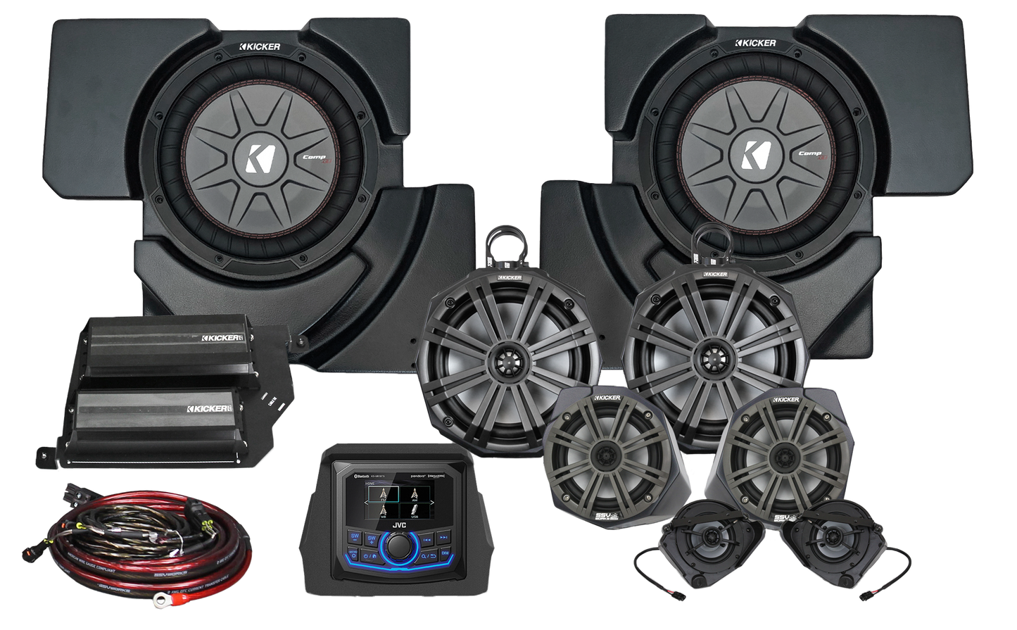 8 Speaker Plug And Play Kit With Jvc Mr1 Receiver Kicker