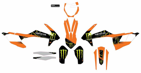 Cmplt Kit Monster Energy Slash White Bg