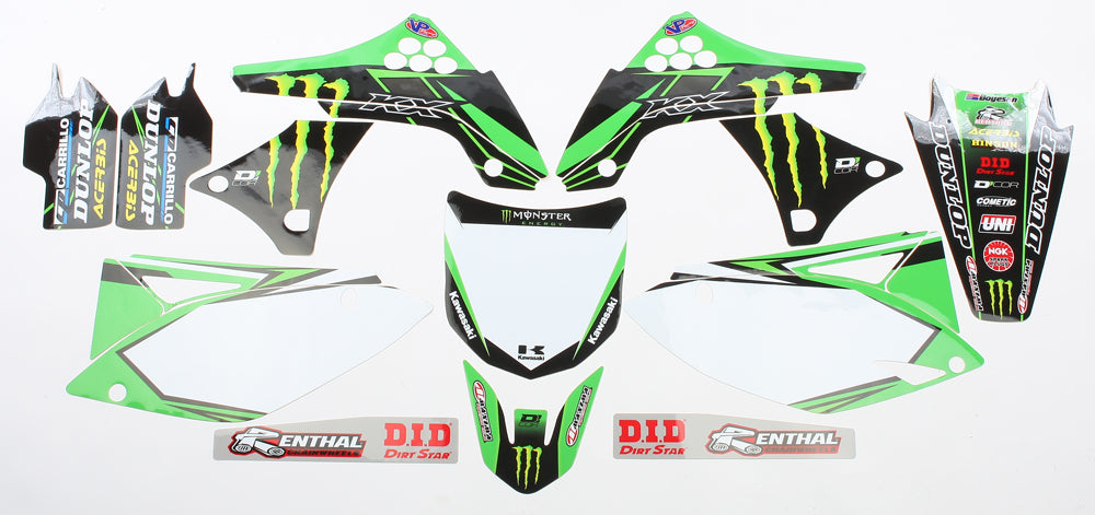 Complete Kit 16 Monster Kaw Kxf 450 09 11 Wht Bg