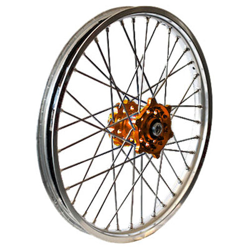 Front Wheel 1.60 X 21 Orange Hub Silver Rim