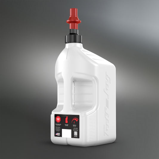 Utility Container White W/Red Cap 5gal