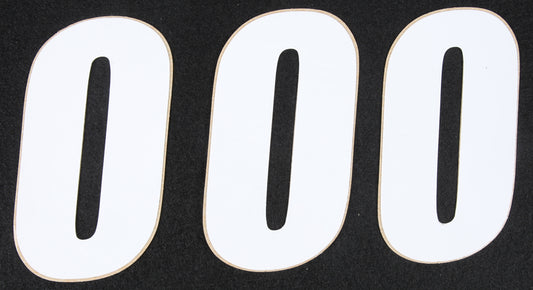 Number 0 White 4" 3/Pk