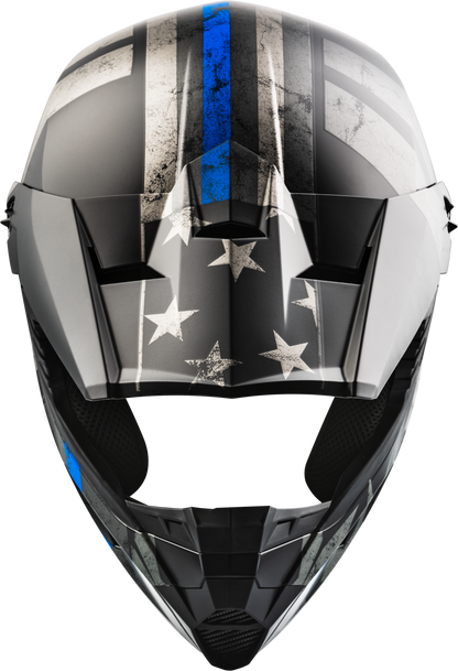 Mx 46 Patriot Off Road Helmet Matte Black/Grey/Blue Xs