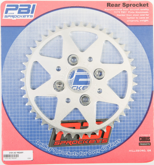 Rear Sprocket Aluminum 43t 520 Hon