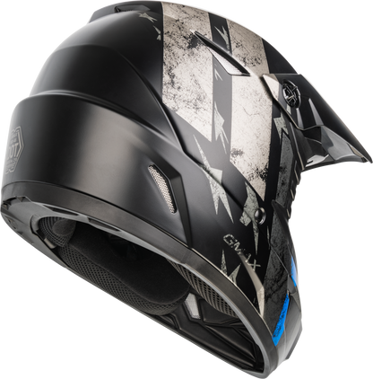 Mx 46 Patriot Off Road Helmet Matte Black/Grey/Blue Xs