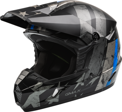 Mx 46 Patriot Off Road Helmet Matte Black/Grey/Blue Xs