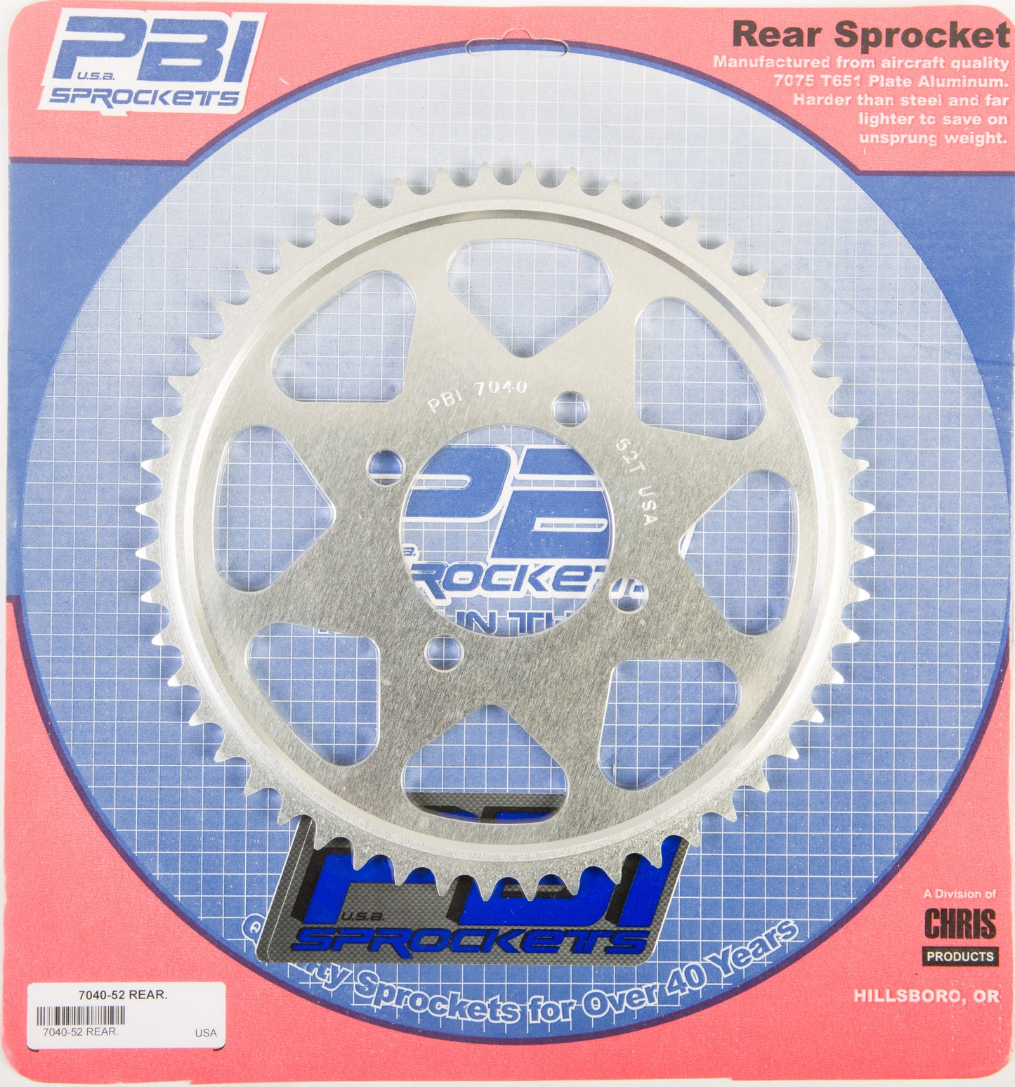 Rear Sprocket Aluminum 52t 428 Yam