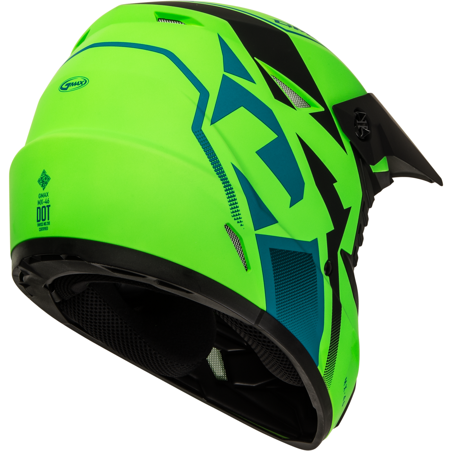 Mx 46 Compound Helmet Matte Hi Vis Green/Blk/Blue Lg