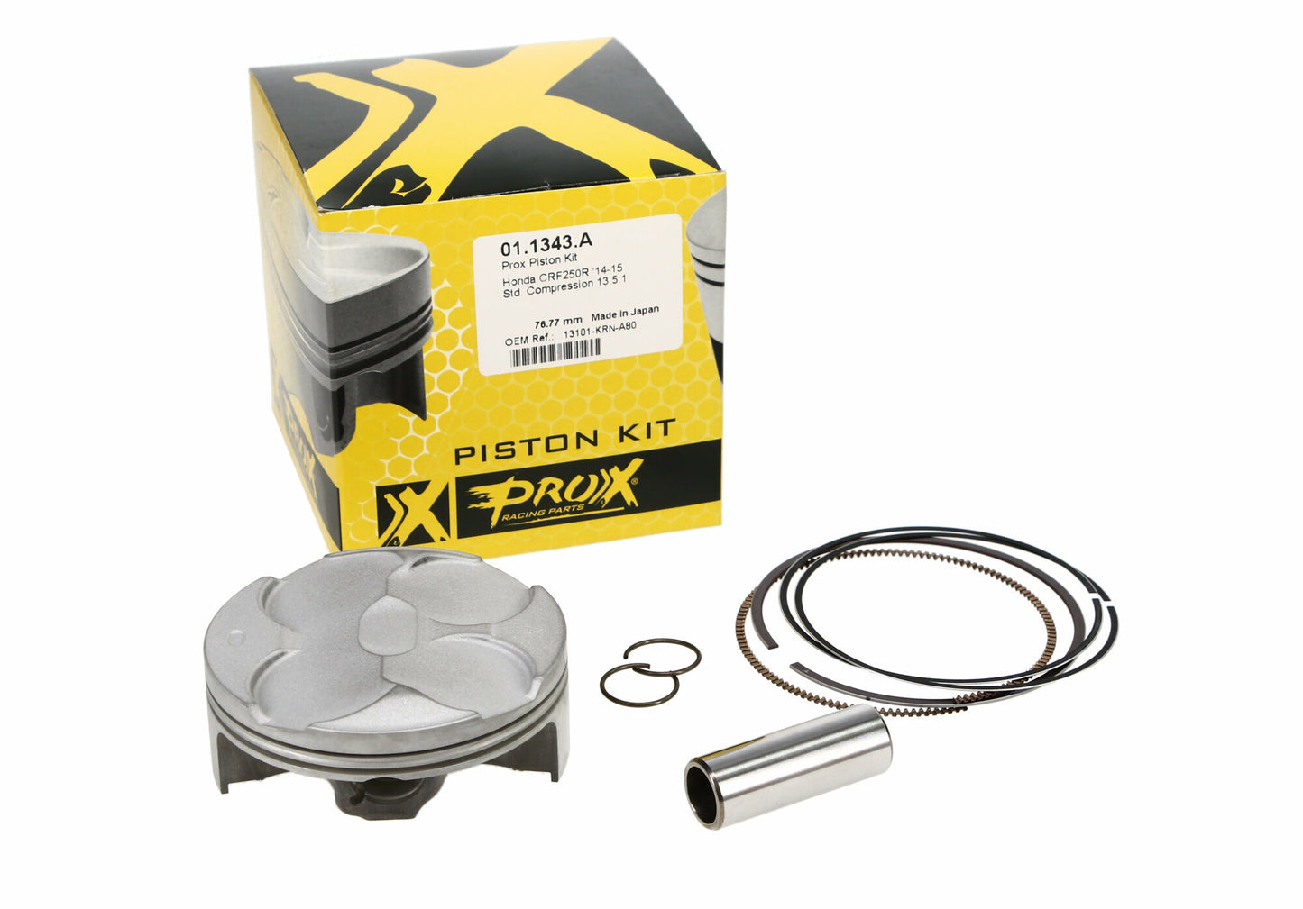 Piston Kit Forged Nikasil Cyl 76.77/Std 13.5:1 Hon